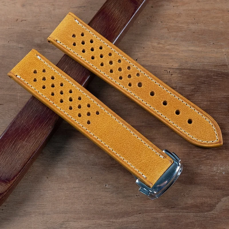 Bracelet racing Tuscany ocre compatible boucle déployante omega