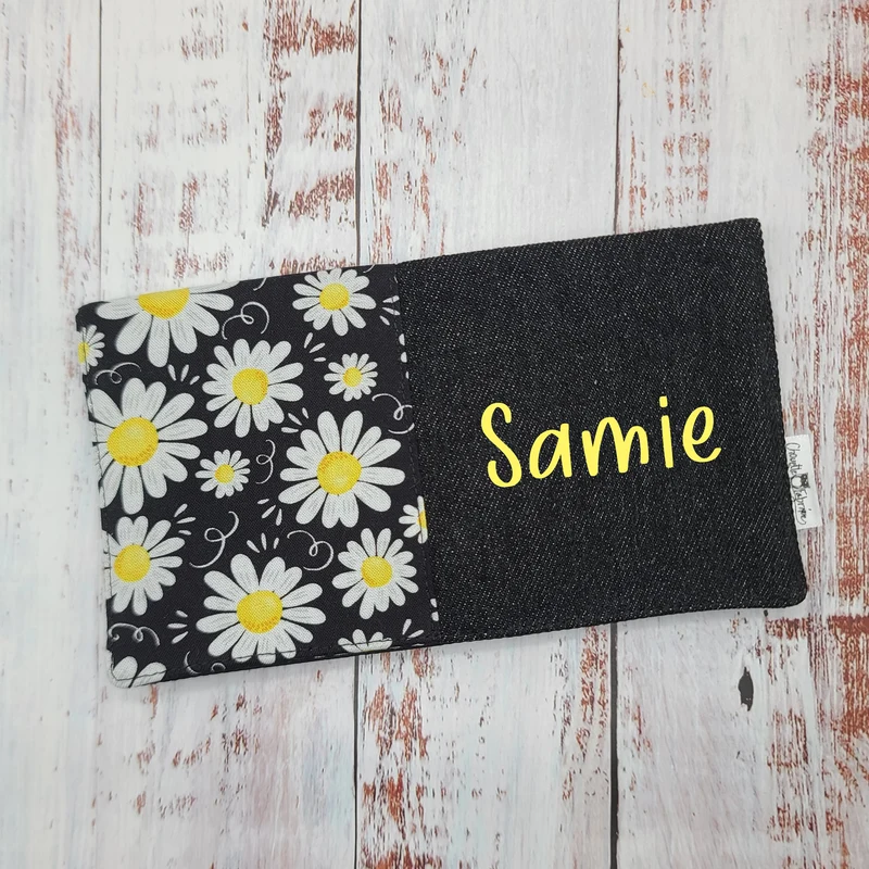 Protège-carnet de santé - Vaccination - Personnalisé - Fleurs - Marguerites