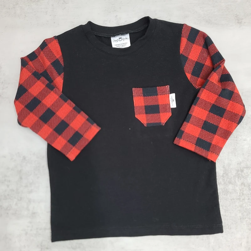 T-shirt manche 3/4 - ENFANT - Grandeur 3 ans - NOIR / BÛCHERON