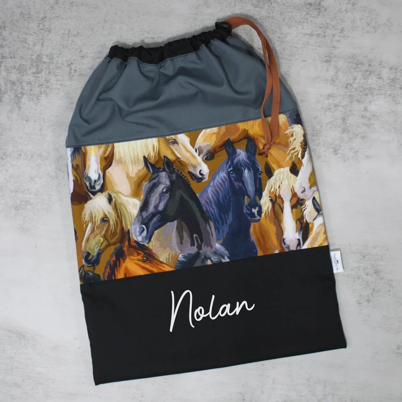 Sac de sport ou à souliers - Personnalisé - Cheval / Chevaux