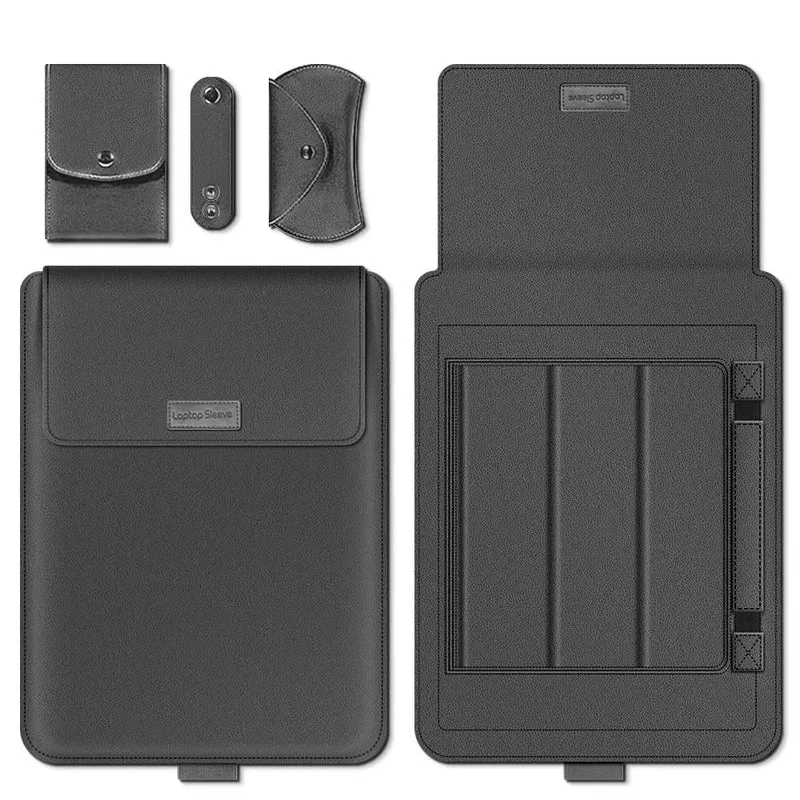 Pochette Ordinateur Cuir + Support PC - Standoo Gris