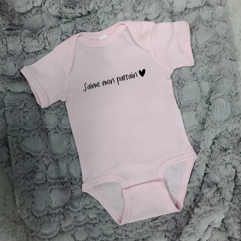 Cache-couche pour bébé - Annonce Parrain/Marraine - J'aime mon parrain (v2516)