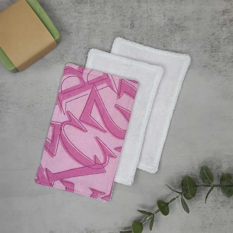 Lingettes démaquillantes - 3/Paquet - Lettres roses