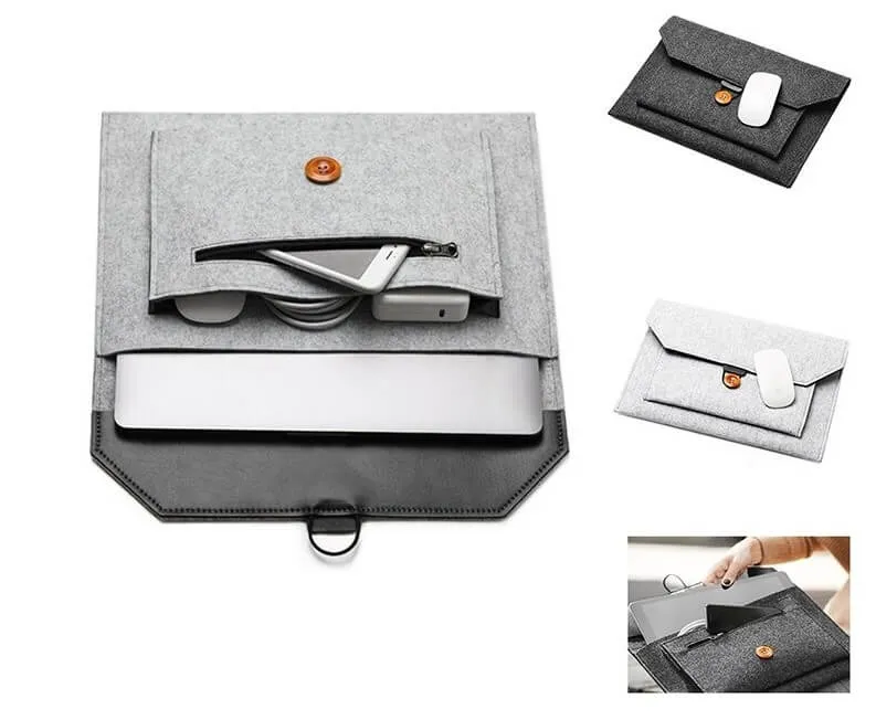 Etui Ordinateur Portable Casual Laine - Gris
