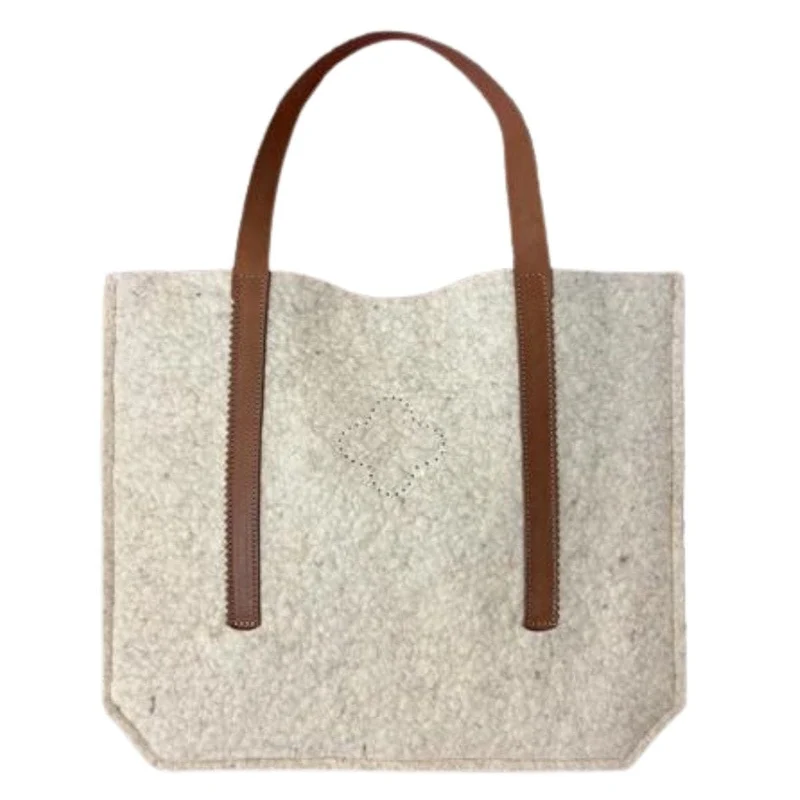 Sac cabas en laine artisanale blanc
