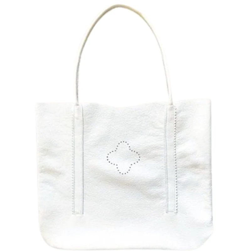 Sac cabas en cuir blanc