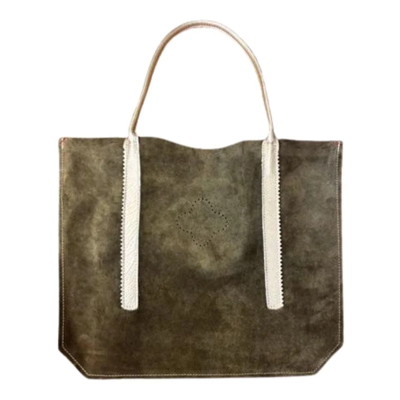 Sac cabas en cuir vert