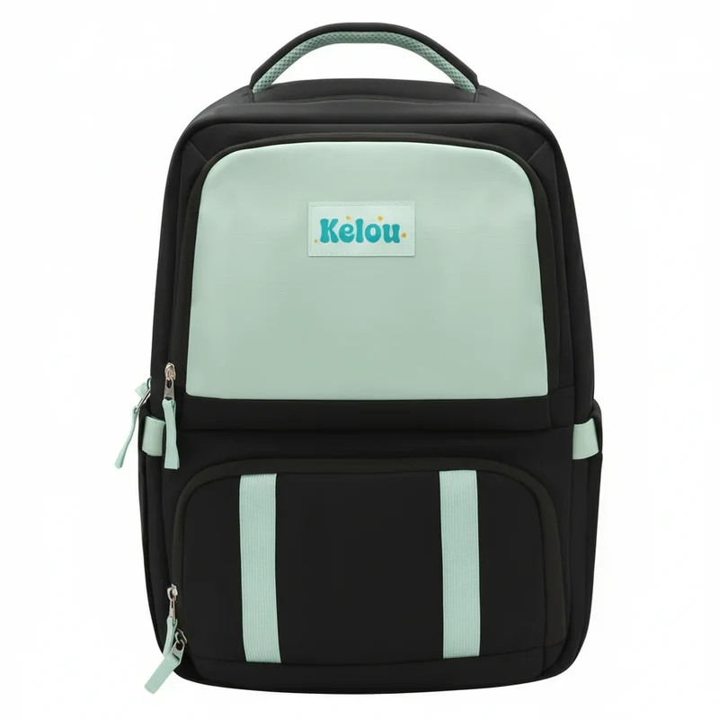 Sac a dos mini avec boîte à lunch intégrée - Noir et Sauge