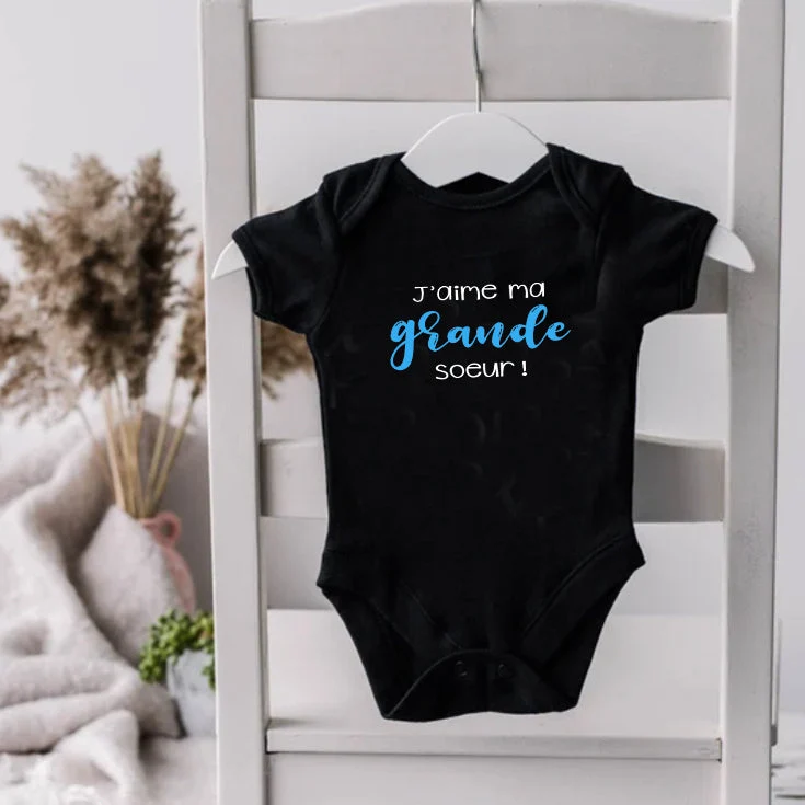 Cache-couche pour bébé - J'aime ma grande soeur ! v6