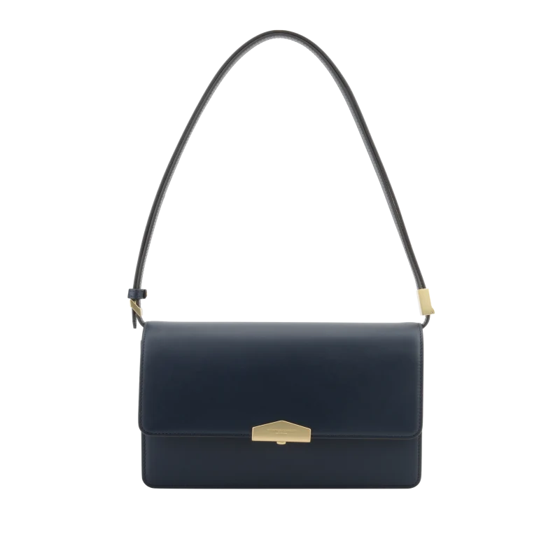 Anjou - Sac porté épaule marine MM