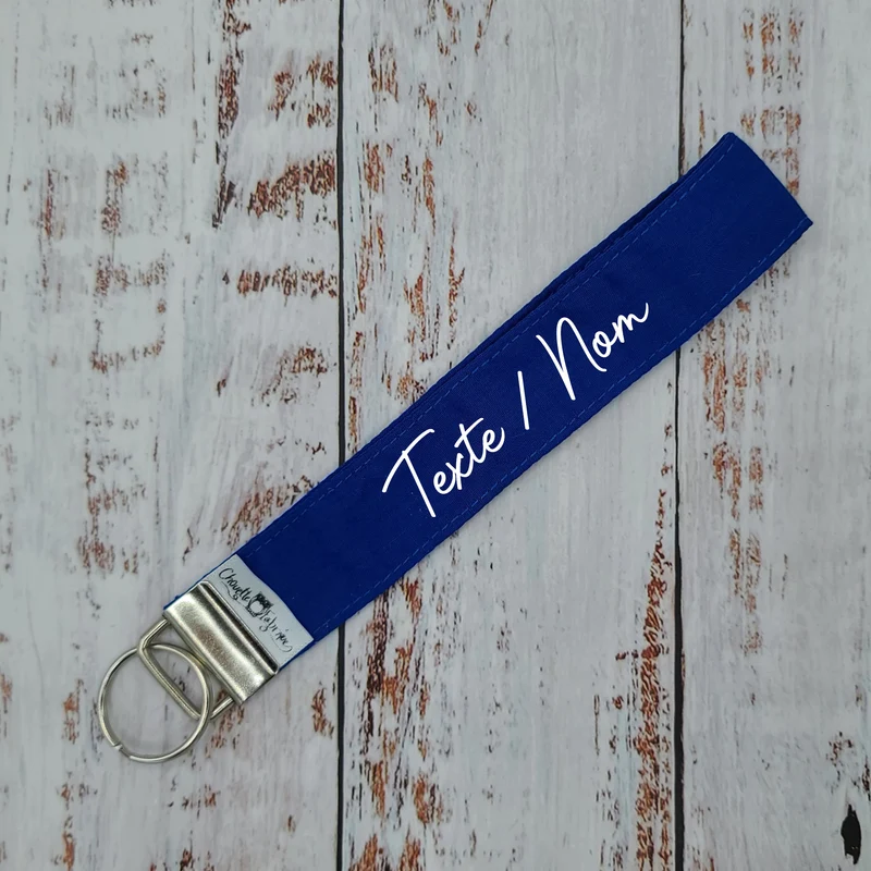 Porte-clé - PERSONNALISÉ - Dragonne - Poignet - Bleu Royal