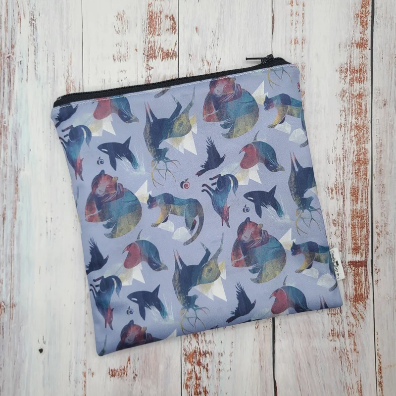 Sac réutilisable pour collation ou sandwich – Animaux - Ours, baleines et plus