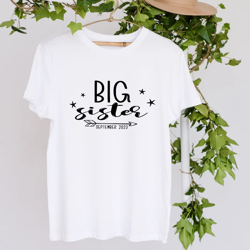 T-shirt - ENFANTS (gr. 2T à XL) - Col rond - BIG Sister - Date/Flèche