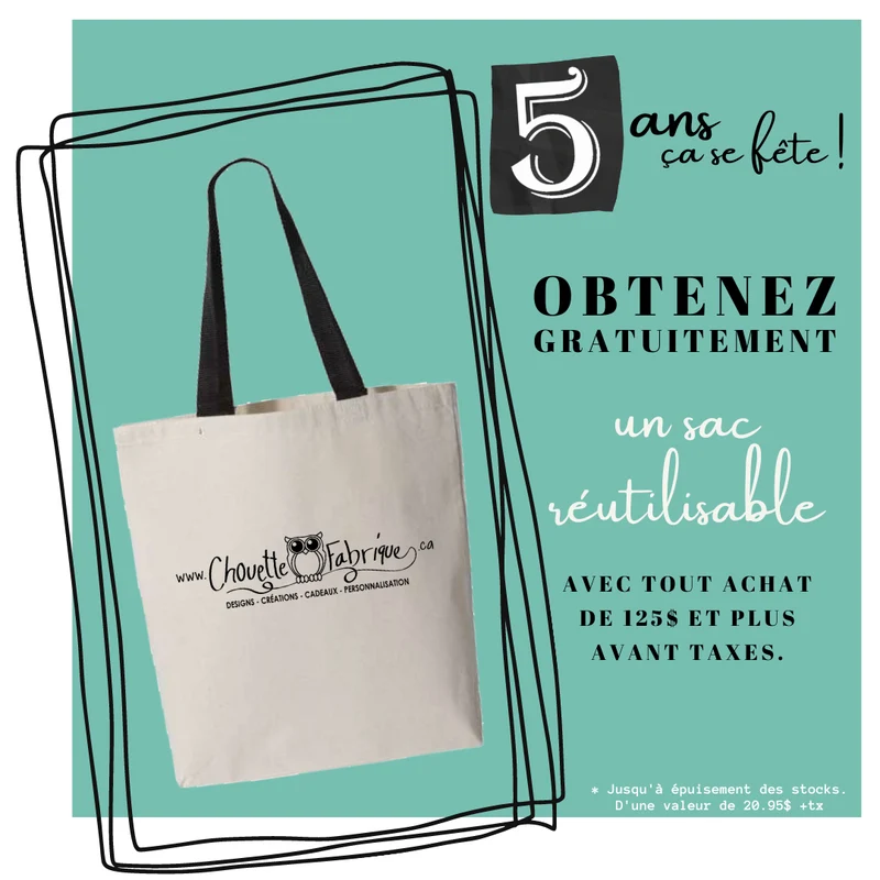 Sac réutilisable - CHOUETTE FABRIQUE