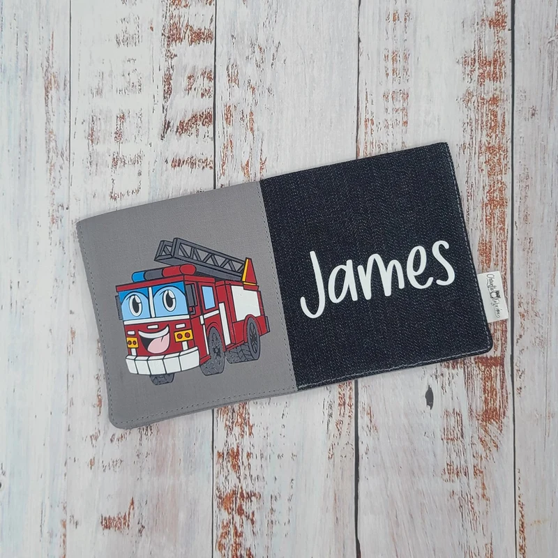 Protège-carnet de santé - Vaccination - Personnalisé - Véhicules - Camion de pompier
