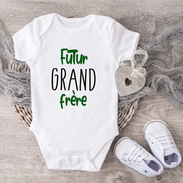 Cache-couche pour bébé - Annonce Grossesse/Naissance - Futur grand frère (Modèle 5)