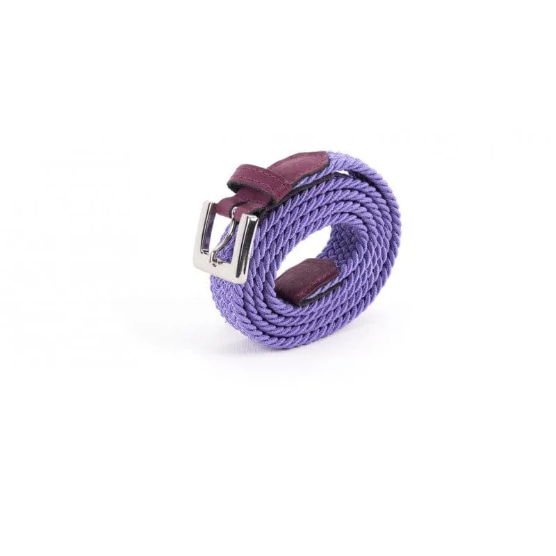 Ceinture tressée violet bordeaux