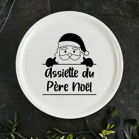 Décalque de vinyle - ASSIETTE DU PÈRE NOËL