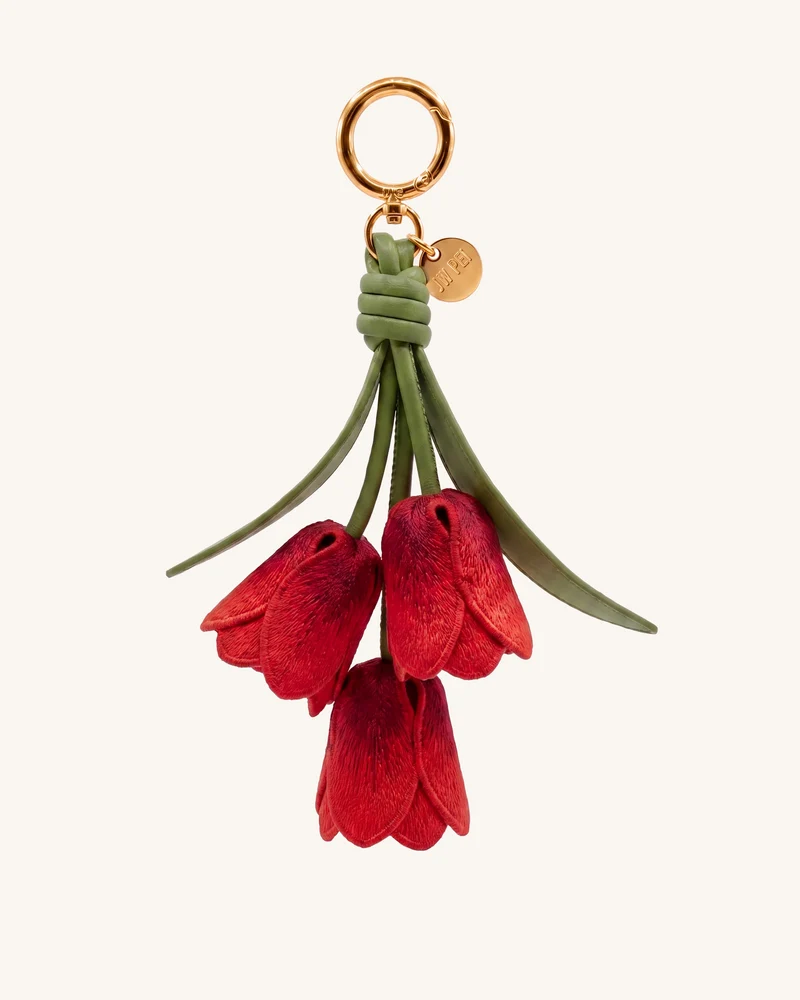 Bijou de sac tulipe brodé en 3D - Rouge dégradé