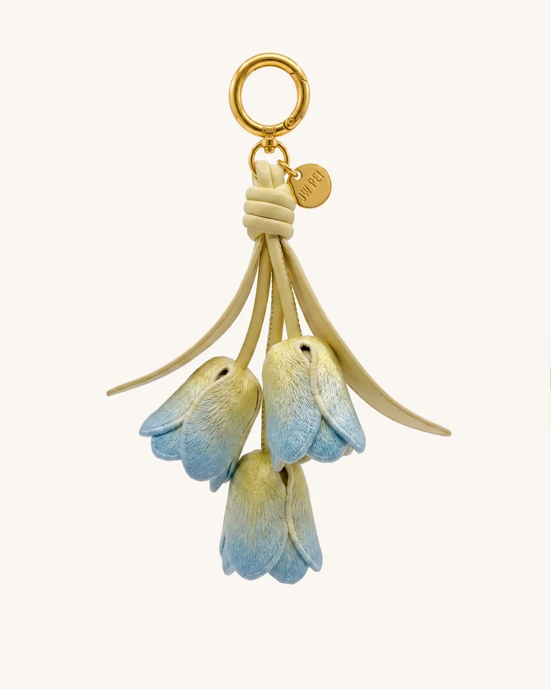 Bijou de sac tulipe brodé en 3D - Jaune dégradé clair
