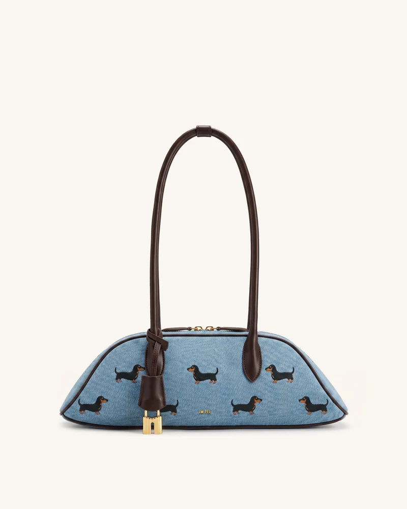 Zora Sac à bandoulière avec motif de chiot brodé - Jean bleu