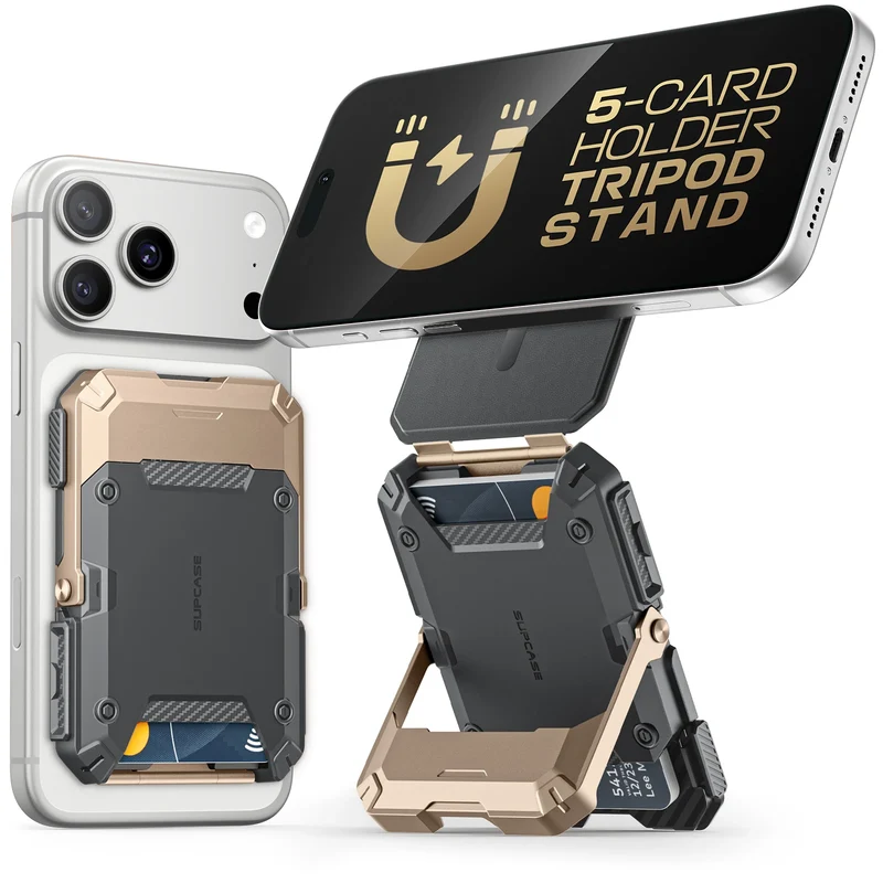 MagFlip Magnetic Wallet with Stand-Gold