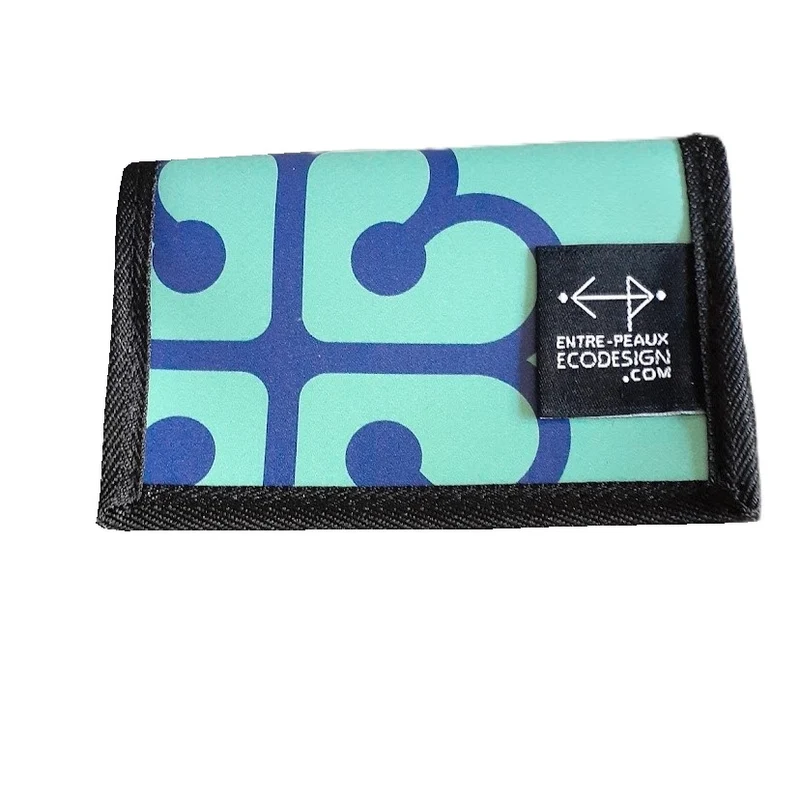 Portefeuille unisexe avec poche de monnaie - écoresponsable - turquoise et Montréal bleu foncé