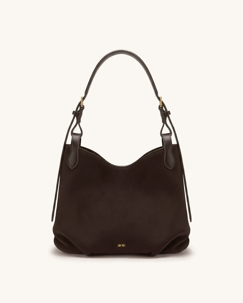 Velora Sac porté épaule souple en faux daim - Marron foncé
