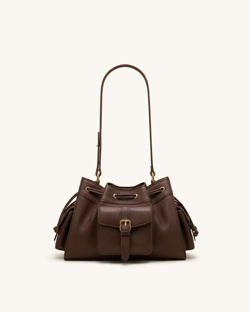 Harper Sac porté épaule à cordon de serrage - Marron
