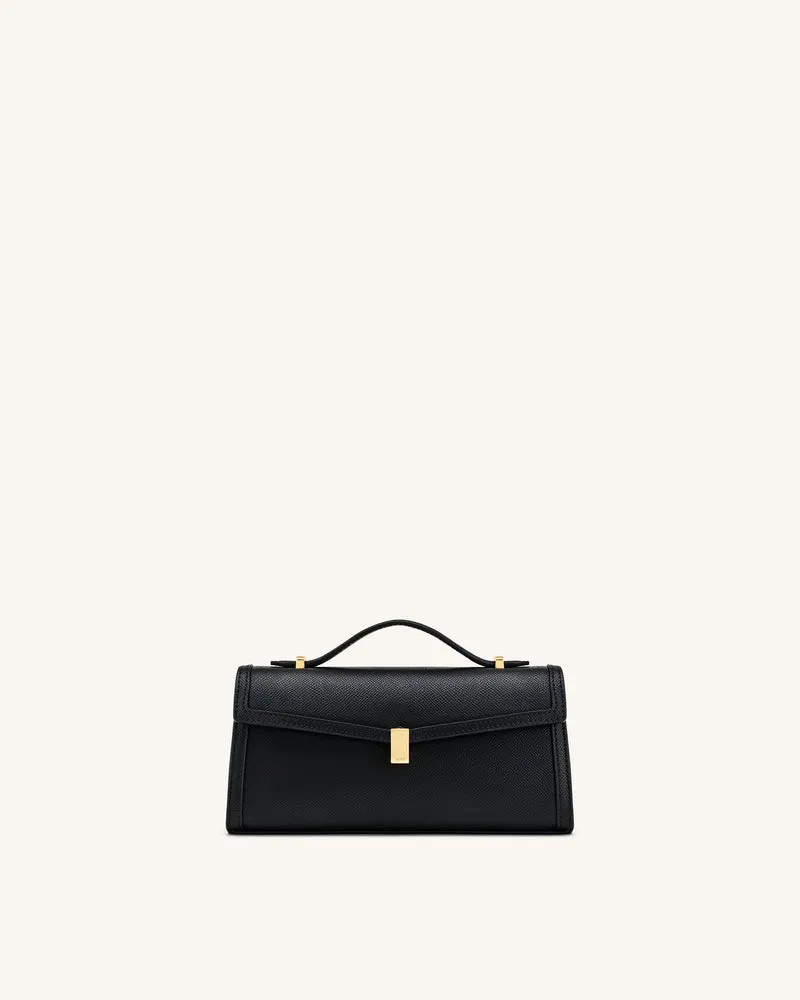 Delphine Sac à main Saffiano à anse supérieure - Noir