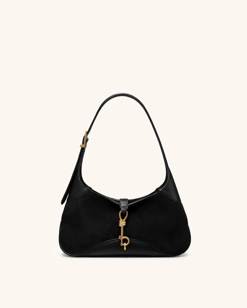 Juliette Sac à épaule East-West en faux daim avec breloque clé - Noir