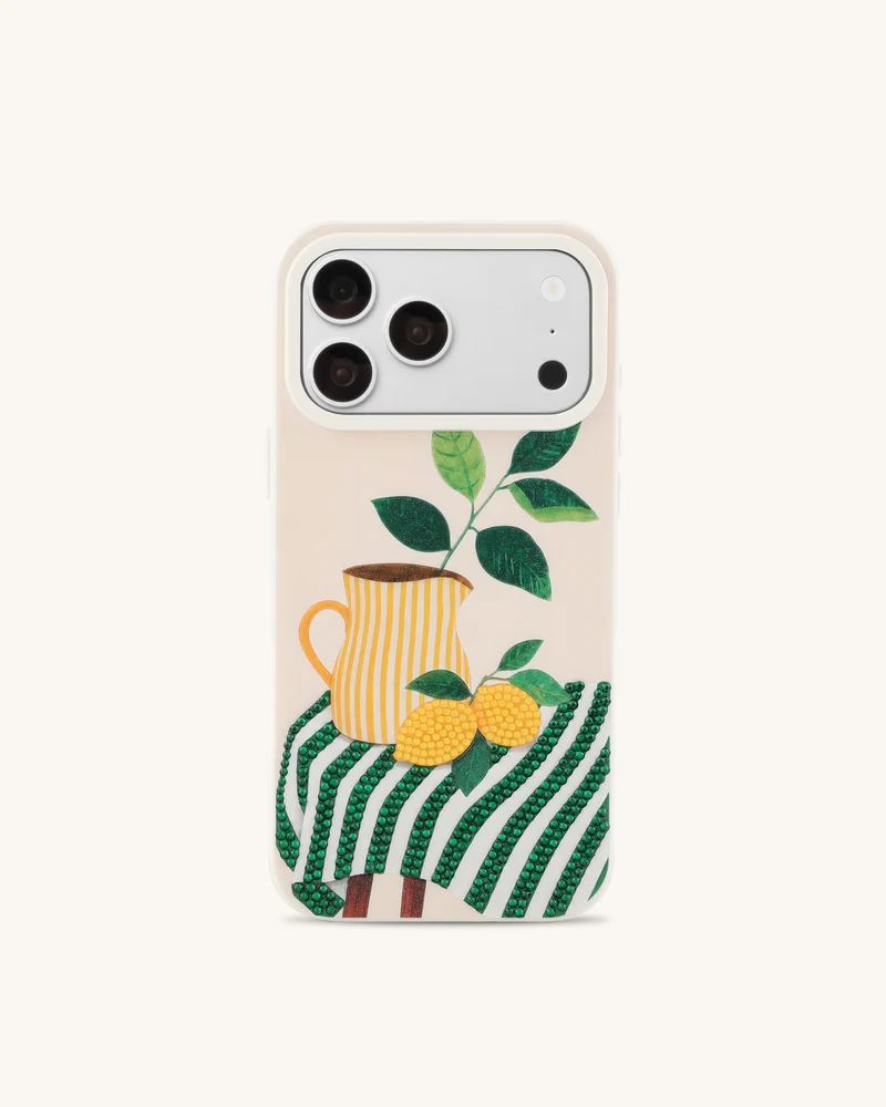Coque de téléphone art pichet de citron - Vert