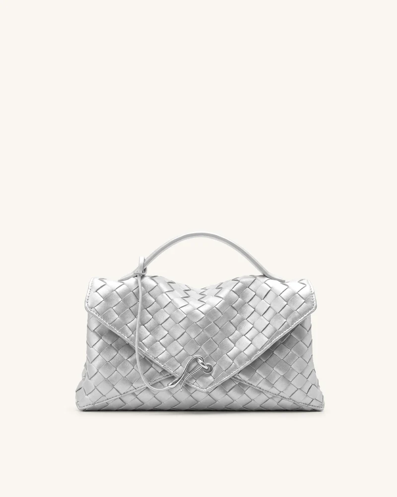 Celeste Sac enveloppe tissé - Argenté