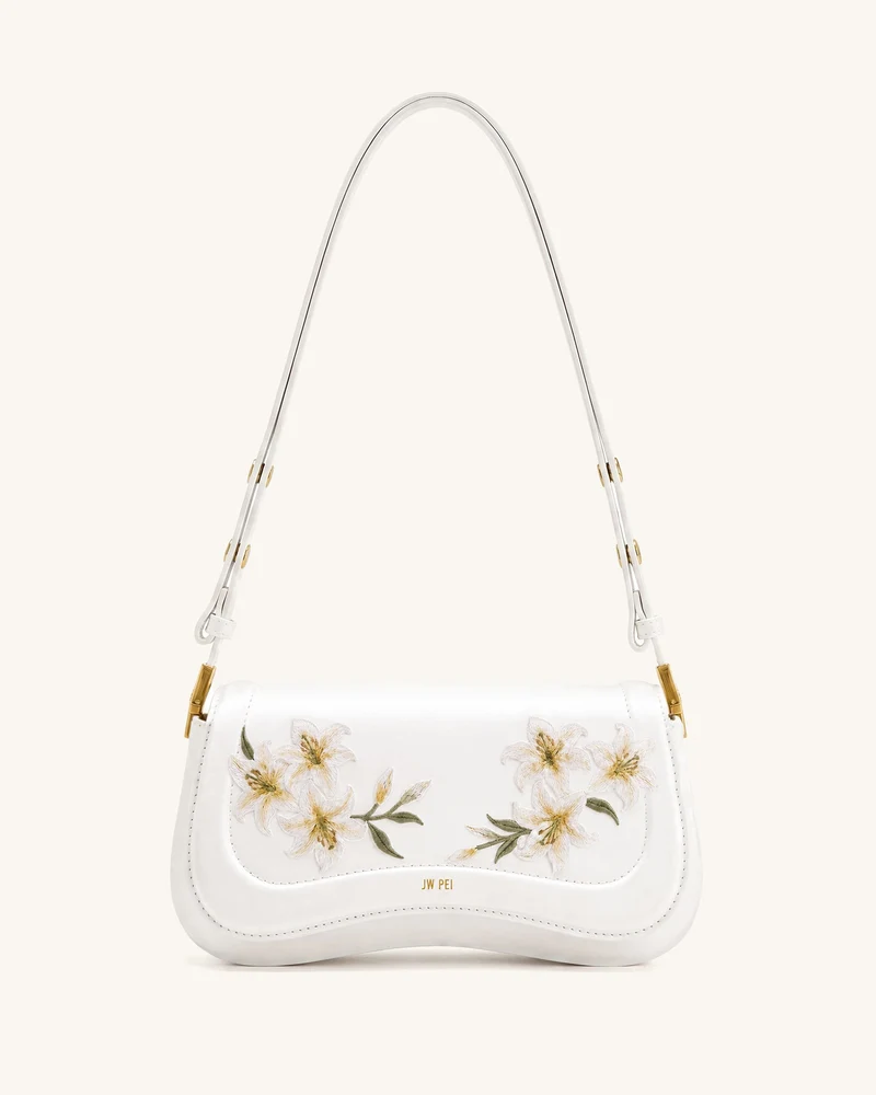 Joy Sac bandoulière brodé Lily - Blanc