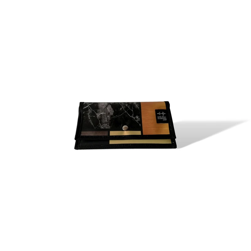 Portefeuille (GRAND) avec poche de monnaie - écoresponsable - noir brun