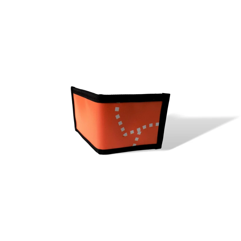 Portefeuille unisexe - écoresponsable - orange à motif blanc