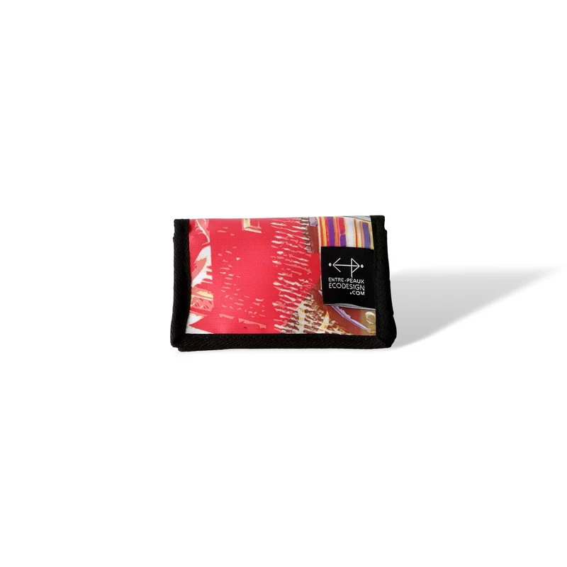 Portefeuille unisexe avec poche de monnaie - écoresponsable - orange, jaune, violet