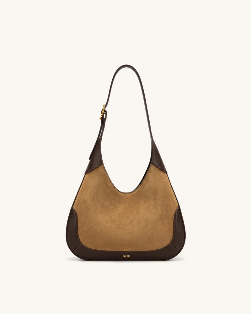 Willow Sac hobo avec garniture en suédine - Marron