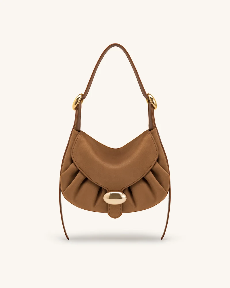 Avery Sac hobo drapé en suédine - Camel