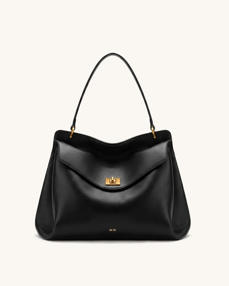 Lucia Sac à bandoulière avec fermoir pivotant - Noir