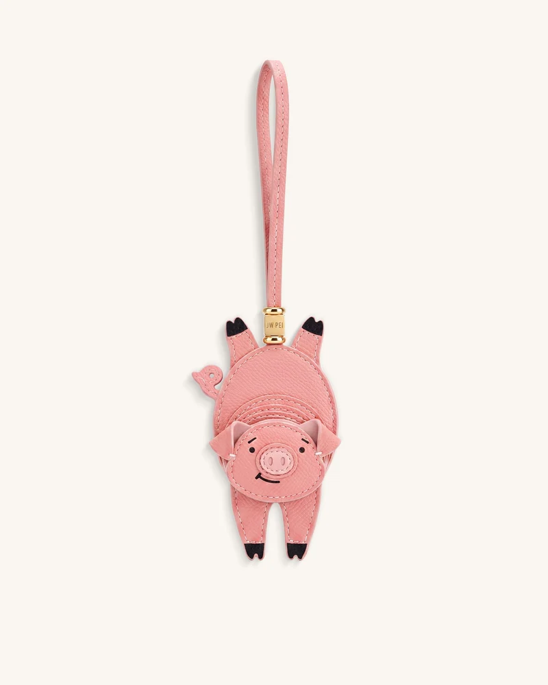 Breloque de sac Petit Cochon joueur - Rose