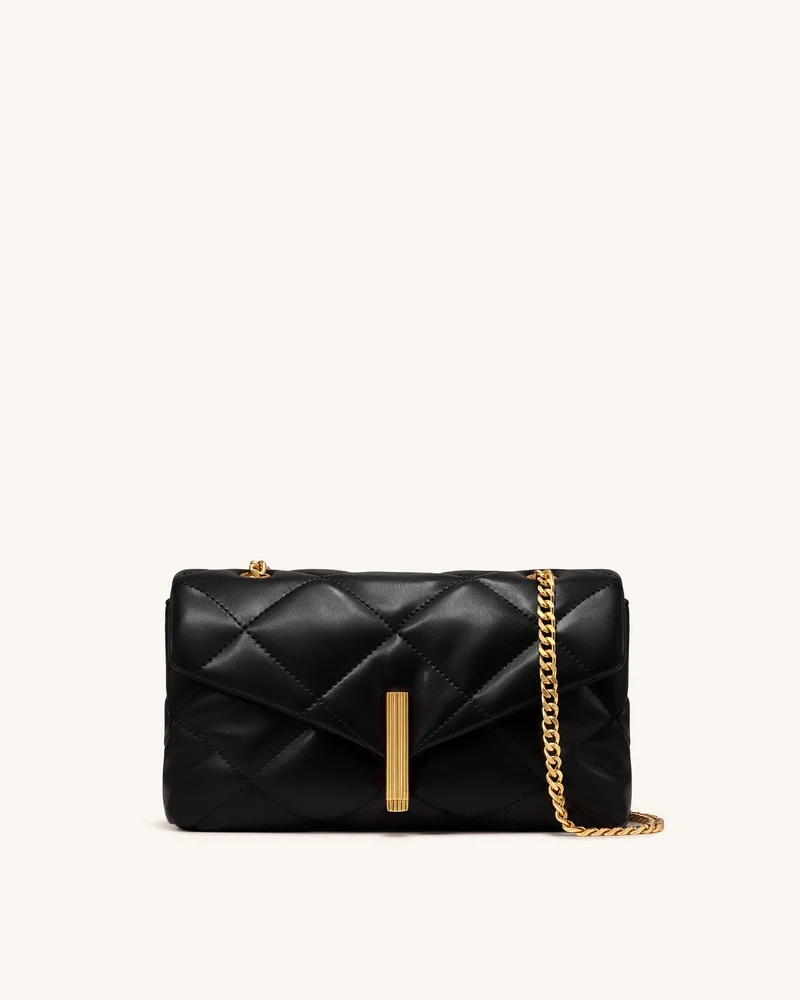 Valerie Sac à bandoulière bouffant à fermoir barre - Noir