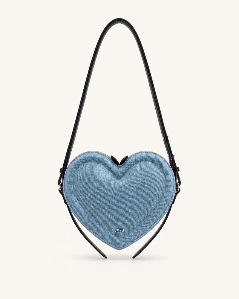Arlene Sac bandoulière en forme de cœur - Denim bleu clair