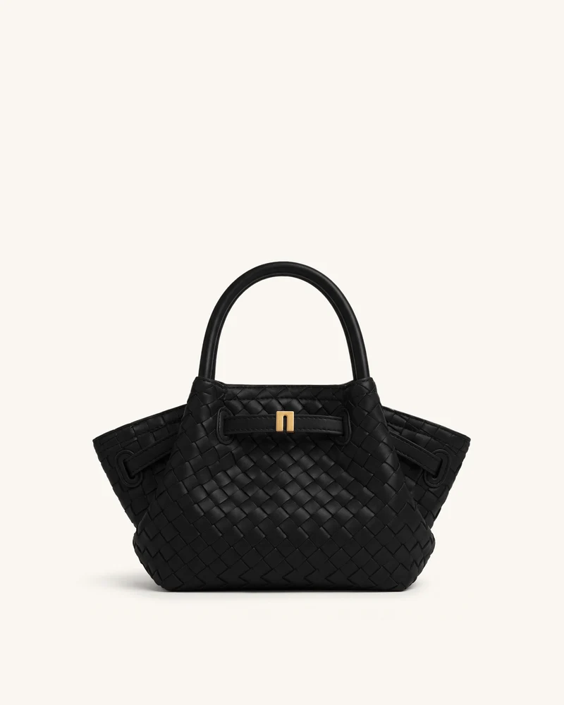 Hana Mini sac cabas tressé - Noir