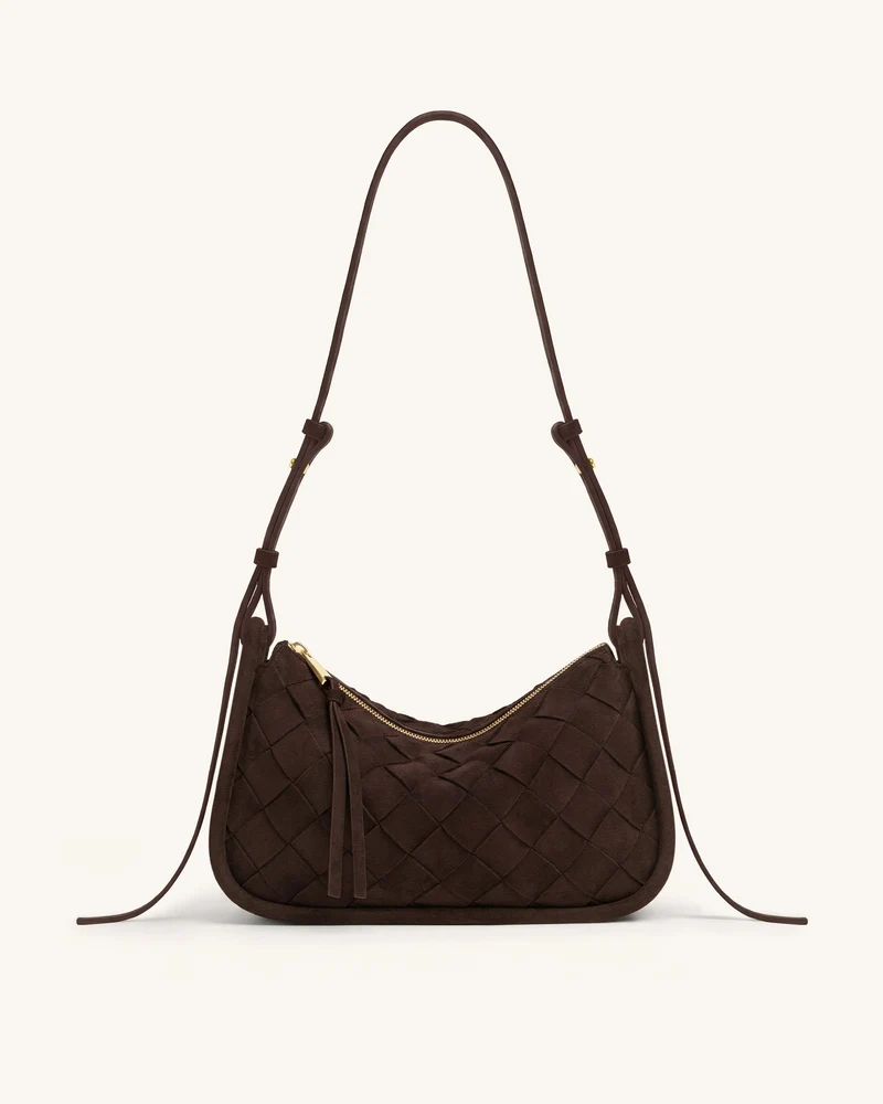 Zirelle Sac hobo en suédine tissée - Marron