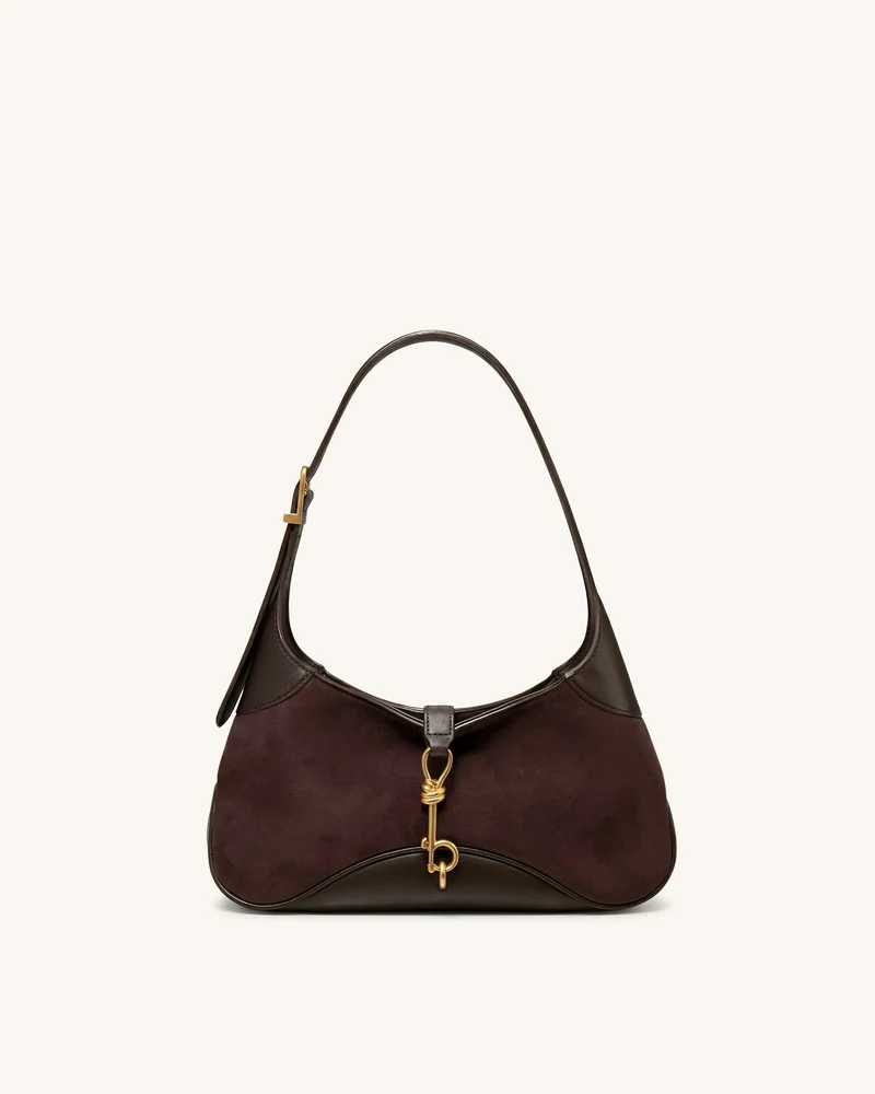 Juliette Sac porté épaule horizontal avec breloque clé - Marron foncé