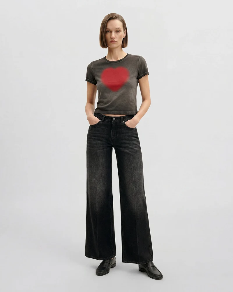 T-shirt The Shrunken Faded Love - Noir délavé