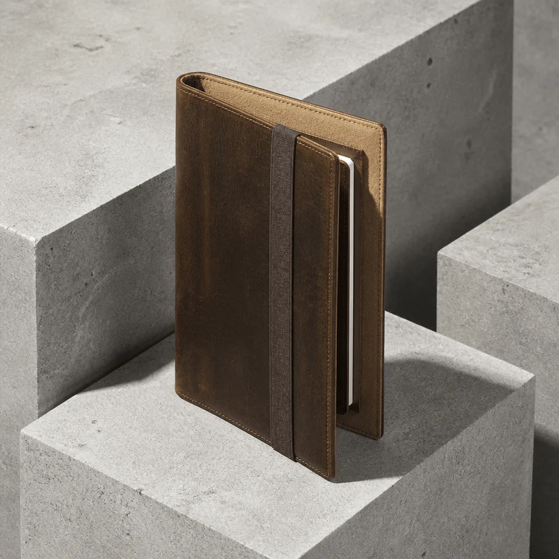 Porte-Document Cuir Marron en Vachette Véritable