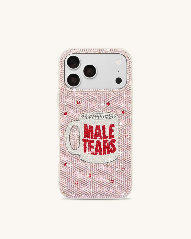 Coque de téléphone mug Male Tears en strass - Rose