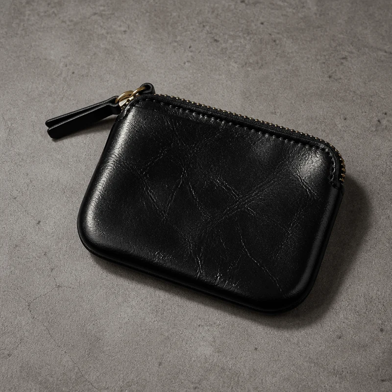 Pochette Porte-Monnaie Homme Zippée Compacte
